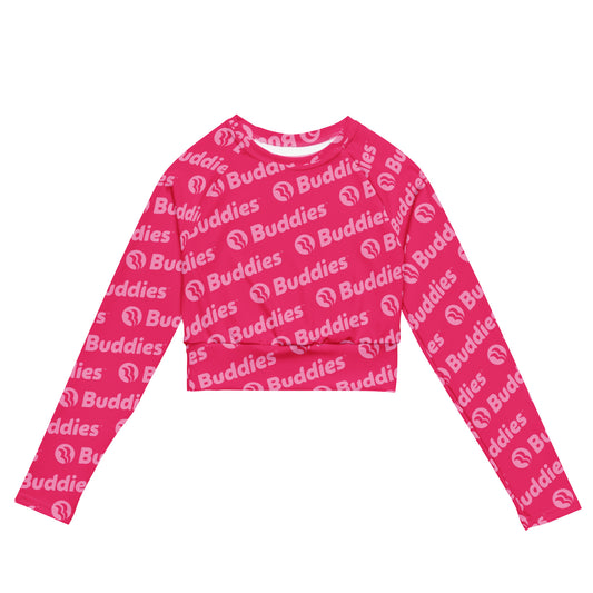 All Over Print Recycled long-sleeve crop top