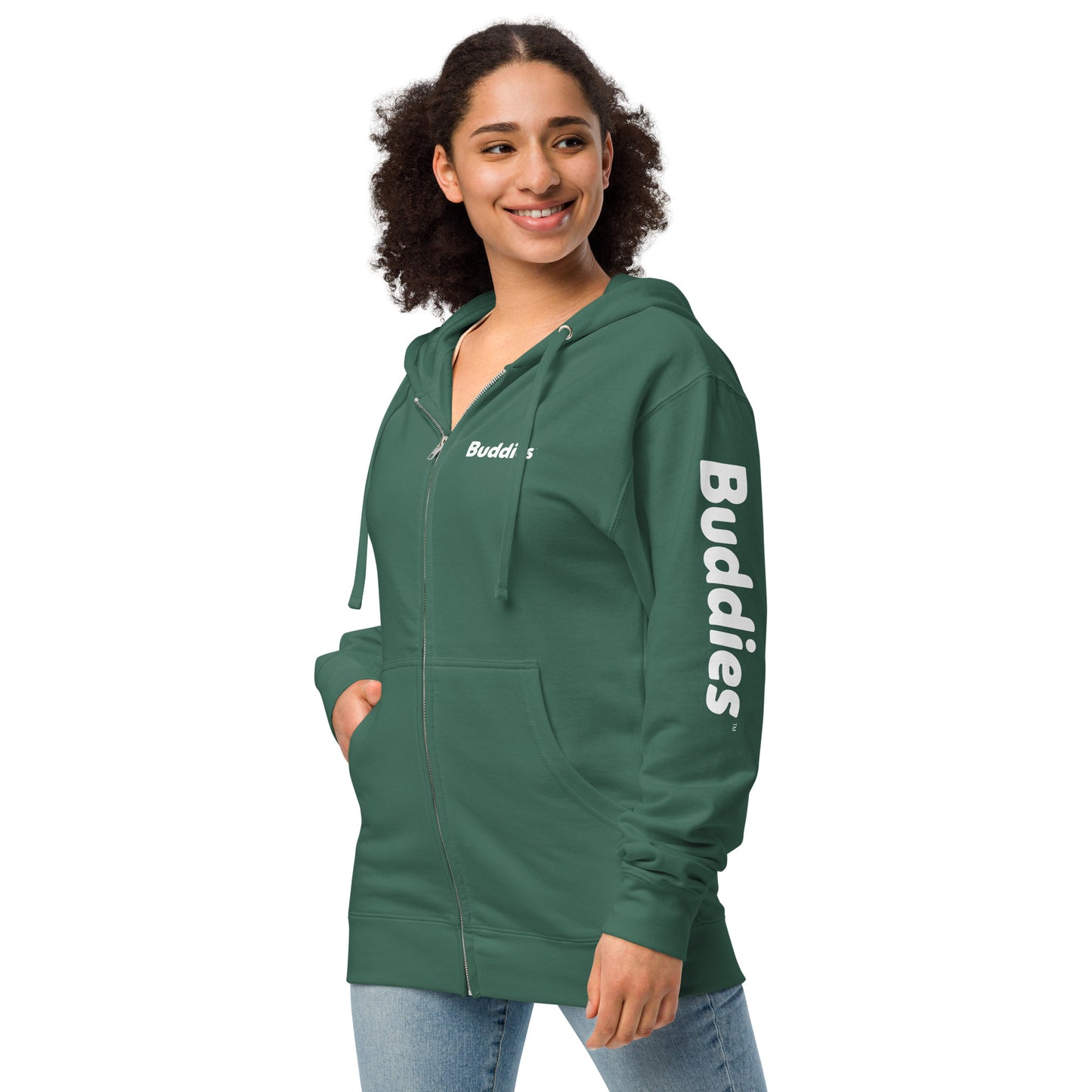 Buddies Logo Unisex fleece zip up hoodie