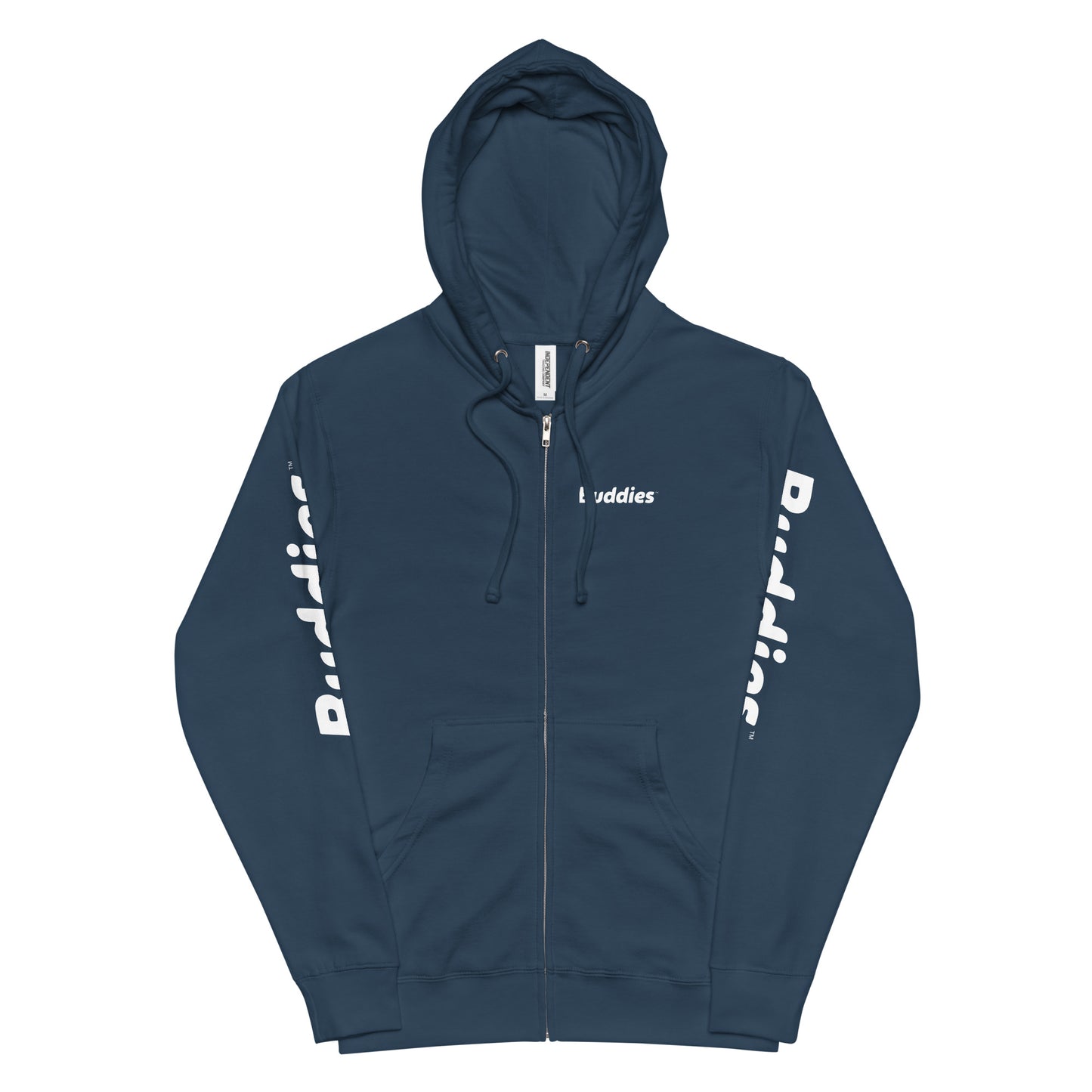 Buddies Logo Unisex fleece zip up hoodie